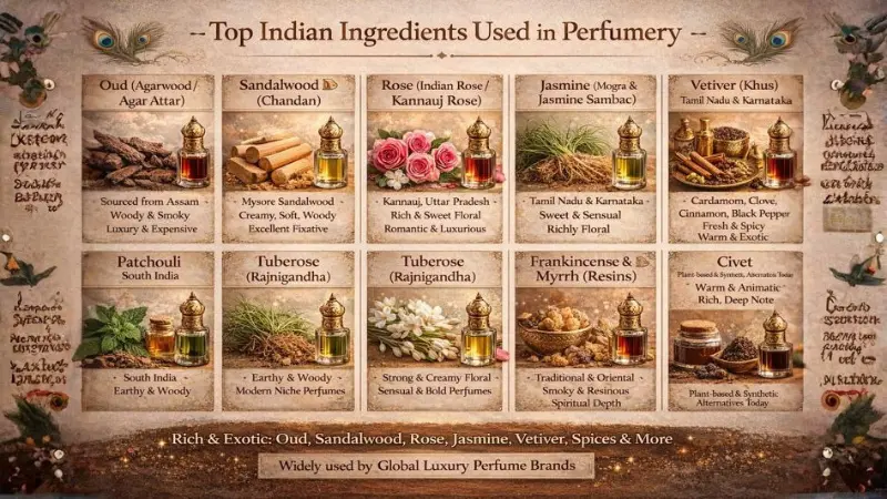 Top Indian ingredients used in perfumery