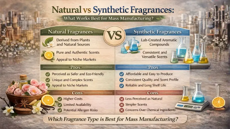 Natural vs Synthetic Fragrances: What Works Best for Mass Manufacturing?